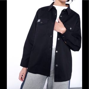 Wildfang Workwear The Essential Shacket Shirt Jacket Black Size Large